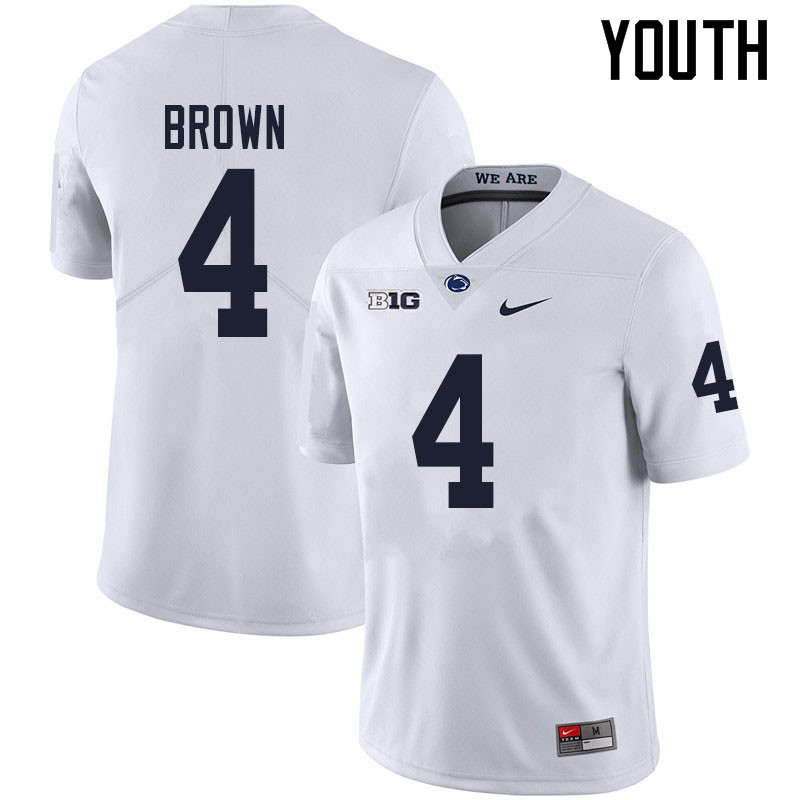 Youth #4 Journey Brown Penn State Nittany Lions College Football Jerseys Sale-White